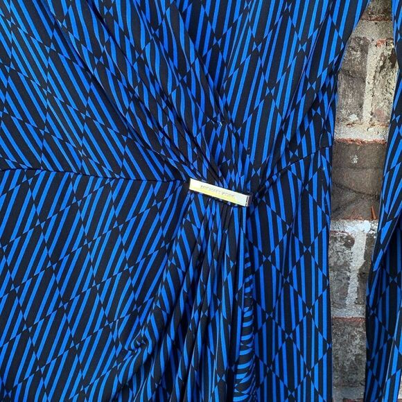 Take 50% OFF- Michael Kors Blue Ribbed Wrap Dress, Size-XS - Picture 5 of 11